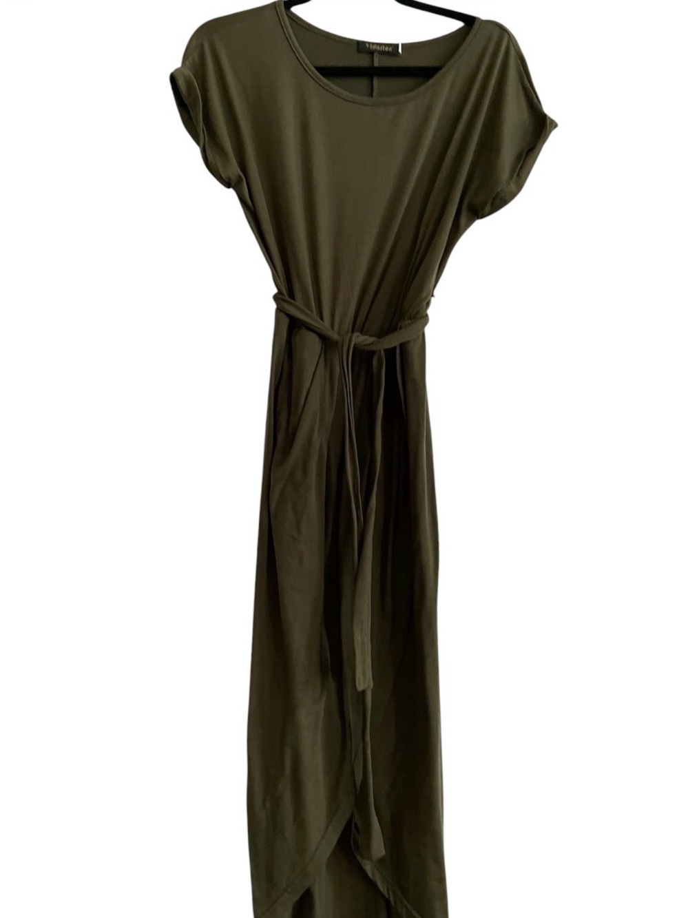 Belted Maxi Dress with Short Sleeves